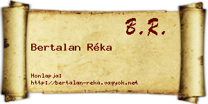 Bertalan Réka névjegykártya